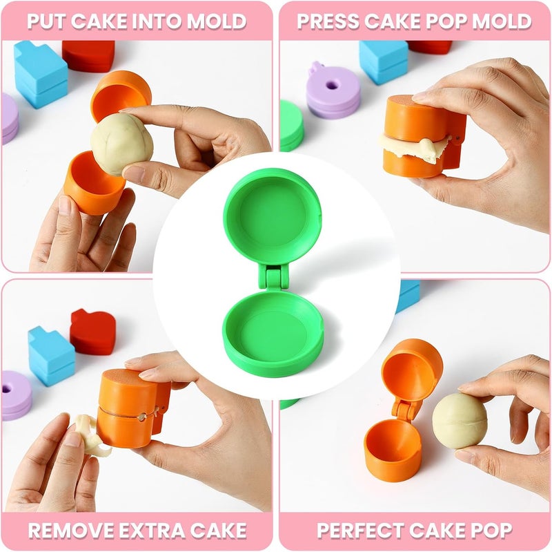 MITCHENIFY 2 PCS Disc Cake Pop Mold Shapes Press Set, 3D Printed Cake Pop Cutter and Pusher, Baking Tools Accessories for Home Baking, Birthday Parties, Wedding Desserts - Image 5