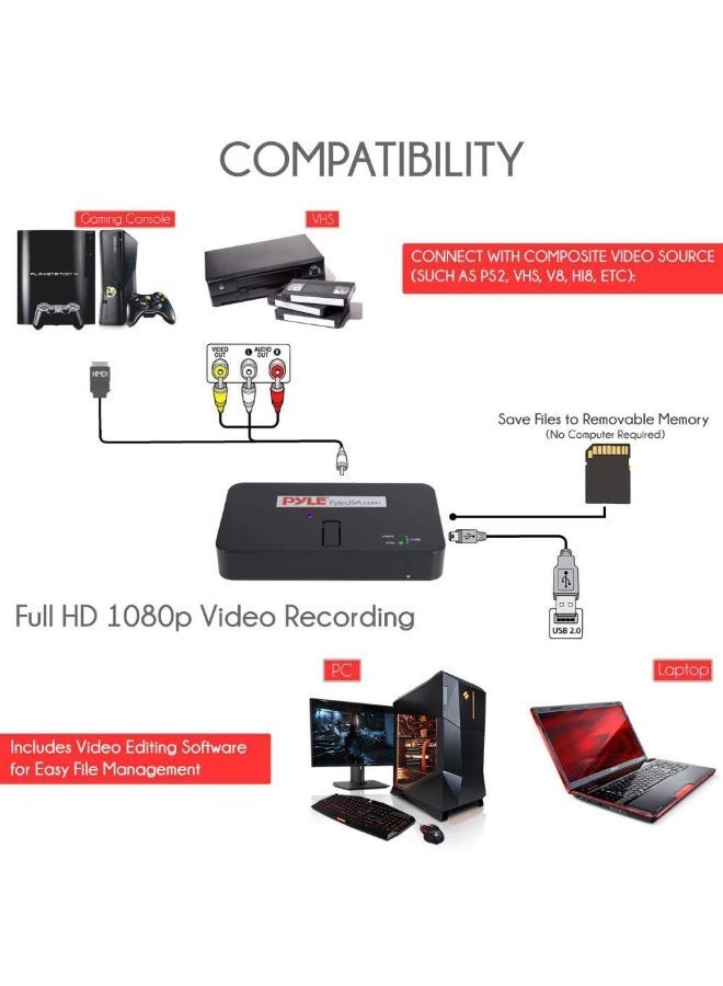 1080p HDMI video and game capture card for recording and converting video and audio to USB and SD card with YPbPr and Composite support. Original product. - Image 4