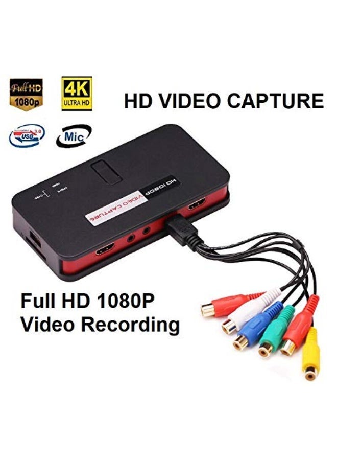 1080p HDMI video and game capture card for recording and converting video and audio to USB and SD card with YPbPr and Composite support. Original product. - Image 2