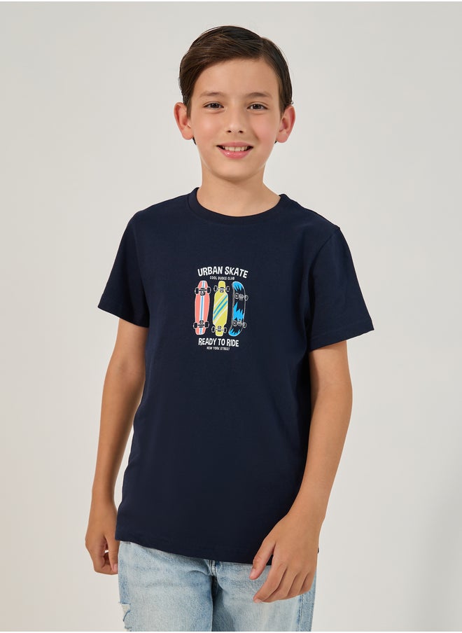 Styli Styli Graphic Print Round Neck T-Shirt  - Image 1