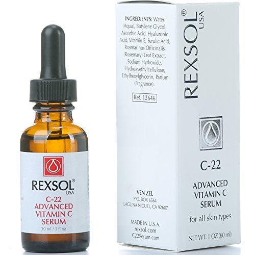 REXSOL 22 ADVANCED VITAMIN C SERUM With Hyaluronic Acid Ferulic Acid Rosemary Vitamin E Best AntiAging Formulation Reduce Visible Signs of Aging Dark Spots 30 ml 1 fl oz - Image 3