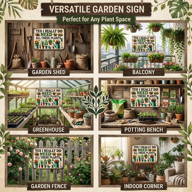 Bestylez Garden Gifts I Really Need All These Plants Vintage Gardening Signs for Home Garden Greenhouse Living Room Bedroom Yard Outdoor Decor 8X12 Inch (3362) - Image 3