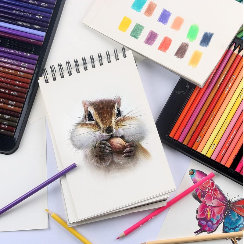 KALOUR 180 Colored Pencil Set for Adults Artists kids- 3.3mm Rich Pigment Soft Core -12 Metallic Pencil - Wax-Based - Ideal for Coloring Drawing Sketching Shading Blending - Vibrant Color（Tin Case） - Image 4