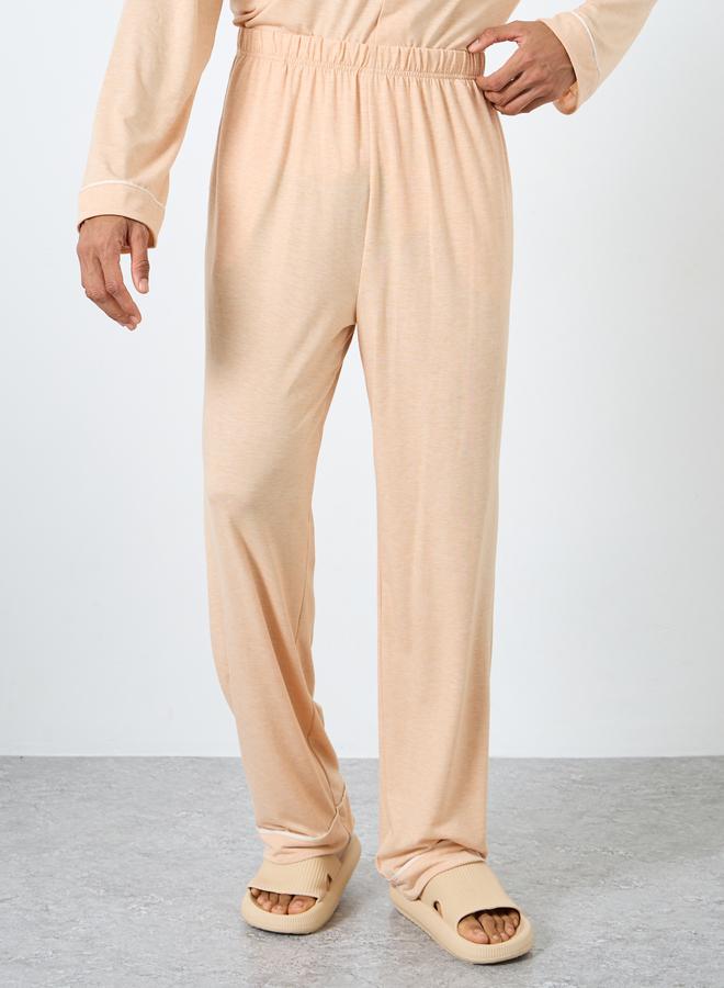 Styli Men Lace Pocket Piping Detail Shirt and Pyjama Set - Image 5