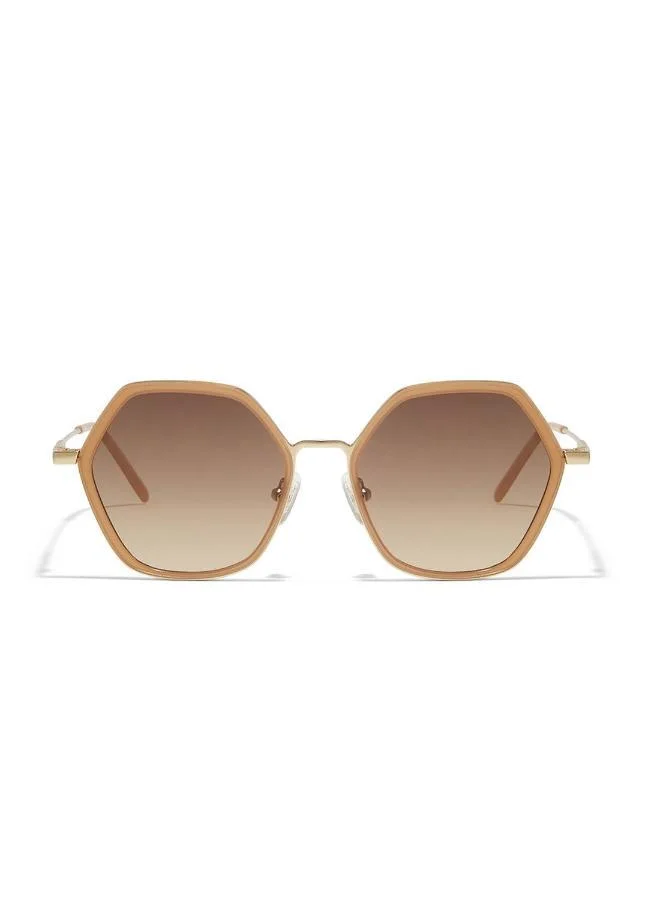 30Sundays Equinox,Women Sunglasses, Geometric Sunglasses, UV Protection: UV400 (Beige,Brown)