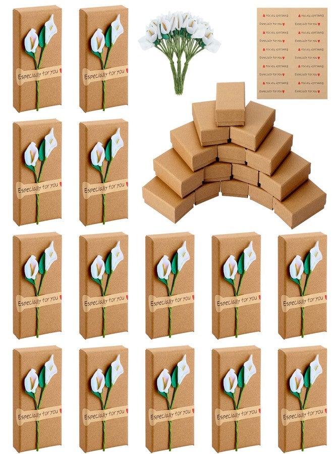 Leinuosen 36 Pack Lily Flower Jewelry Gift Boxes Bulk with Stickers Small Gift Packaging Boxes with Lids for Women Necklace Earring Display Wedding Birthday Anniversaries, 2.2 x 3.4 x 1.1 In - Image 1