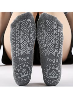 2 Pairs of Non-Slip Grip Pilates Yoga Socks for Women Multipurpose Sports Yoga Anti-Slip Breathable Cotton Socks with Straps & Cushioned Sole Ideal for Pilates Ballet Dance Barre Fitness Gym Barefoot Workout Yoga and Floor Exercises One Size (Black & Grey) - pzsku/Z7ED3A92C45887E65FB70Z/45/_/1740036569/f1a9c373-0c41-477c-9c14-e466e70fa67d