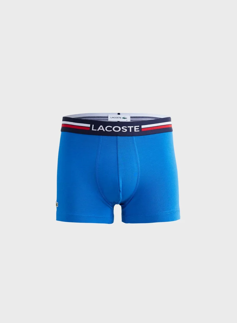 LACOSTE 3 Pack Logo Band Trunks