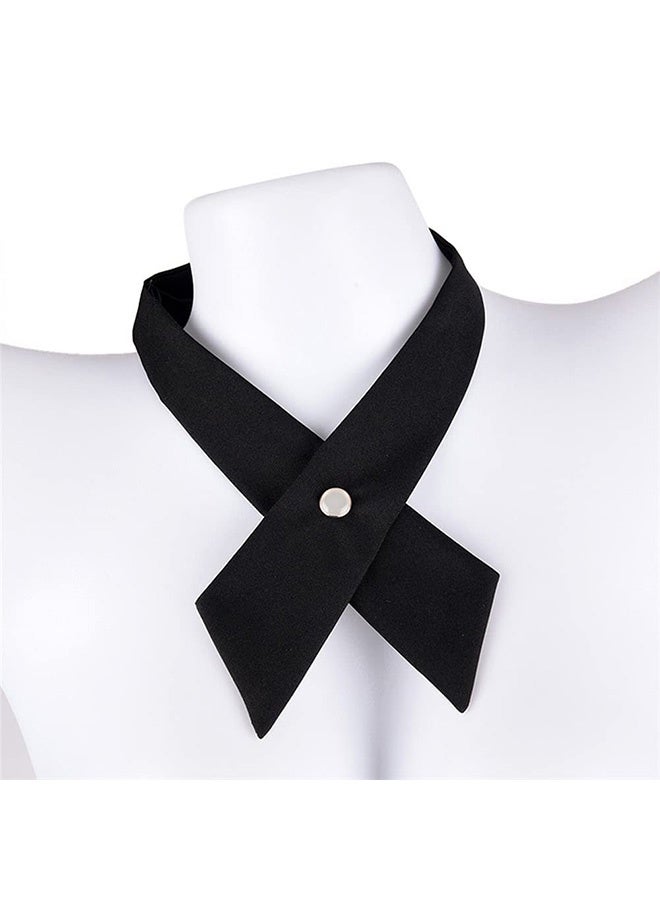 Peachjoy Cross Tie, Tie for Men Women Adjustable Criss-Cross Bowtie School Uniform Pre Tied Bows Girls Neck Tie Accessories Work Tie Adjustable School Uniform Business Bow Tie Perfect for Party Shirt (2 Pcs) - Image 4
