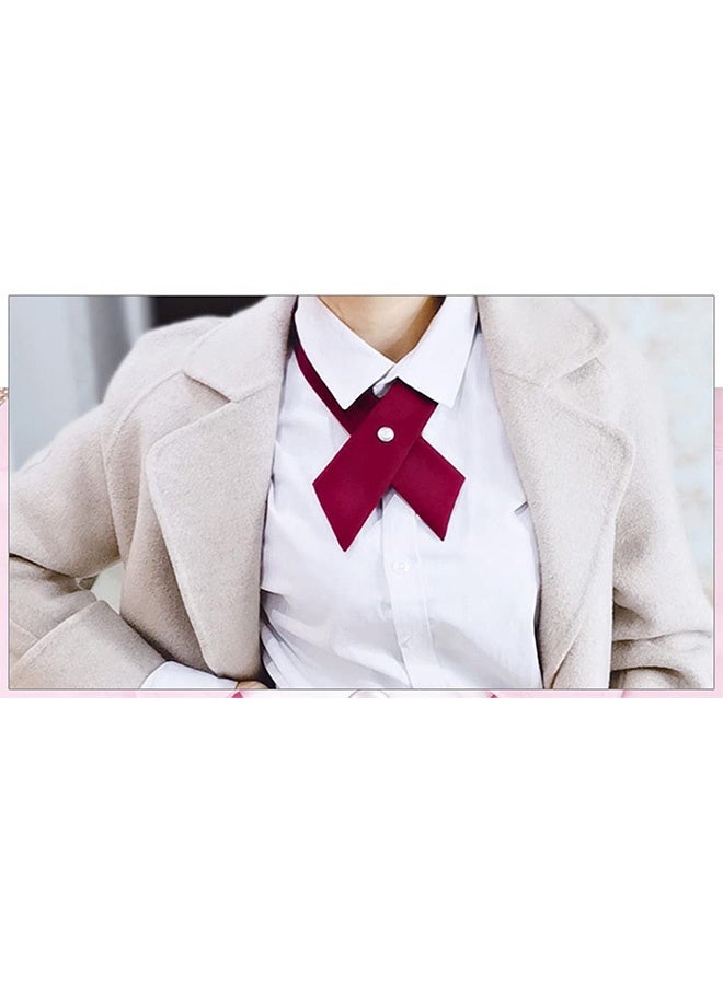 Peachjoy Cross Tie, Tie for Men Women Adjustable Criss-Cross Bowtie School Uniform Pre Tied Bows Girls Neck Tie Accessories Work Tie Adjustable School Uniform Business Bow Tie Perfect for Party Shirt (2 Pcs) - Image 3