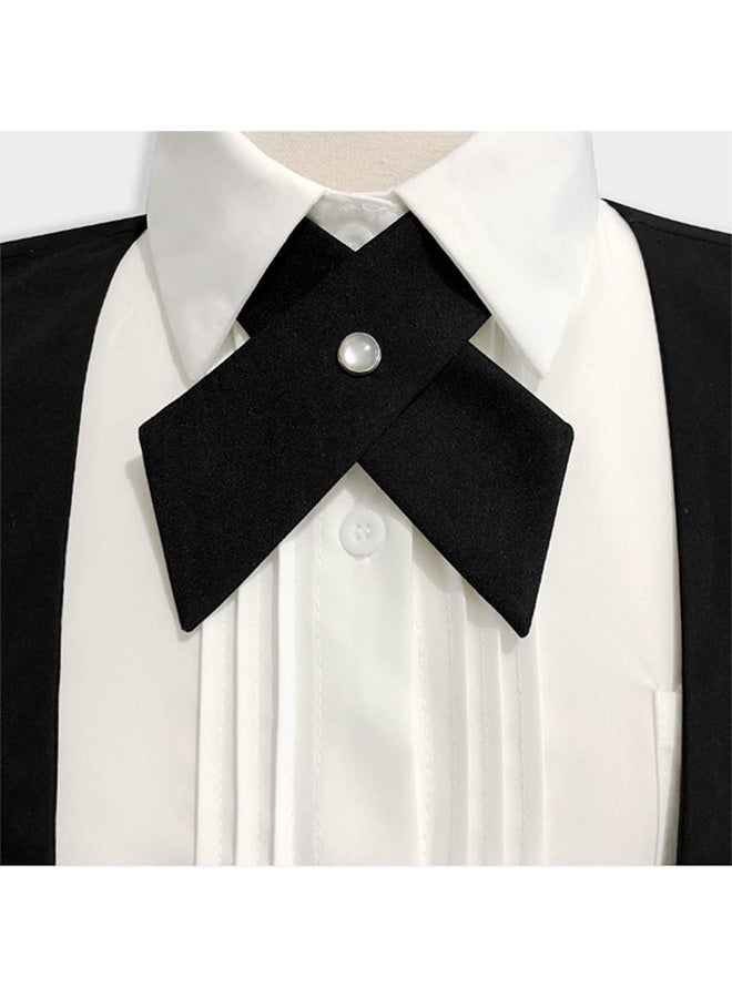 Peachjoy Cross Tie, Tie for Men Women Adjustable Criss-Cross Bowtie School Uniform Pre Tied Bows Girls Neck Tie Accessories Work Tie Adjustable School Uniform Business Bow Tie Perfect for Party Shirt (2 Pcs) - Image 2