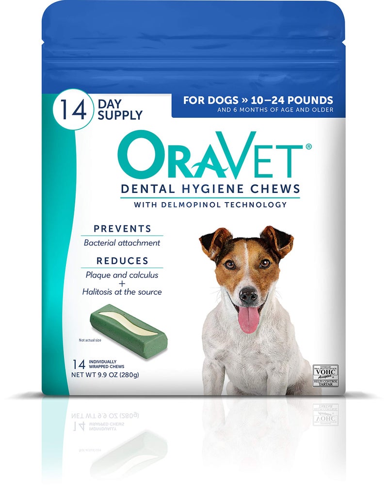 OraVet Dental Hygiene Chews for Small Dogs, Oral Care with Delmopinol, Vanilla Flavor, 14 Count - Image 1