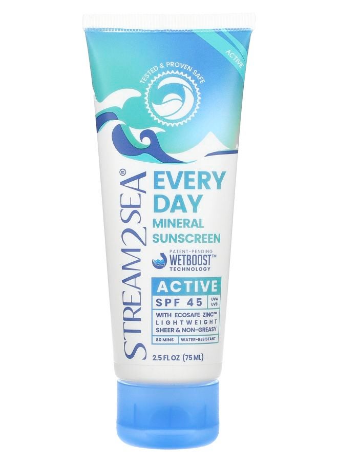 Stream2Sea Every Day Mineral Sunscreen Active SPF 45 2.5 fl oz (75 ml)