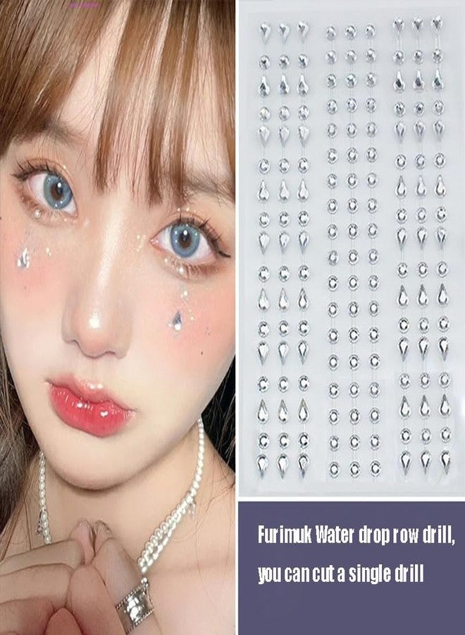Furimuk Face Gems Self-Adhesive Water Drop Rhinestone Jewels Stickers for Makeup, Teardrop Stick-on Pearls Hair Gems for Women Festival, Hair, Eye, Nail, Body Decorations Accessory - Image 5