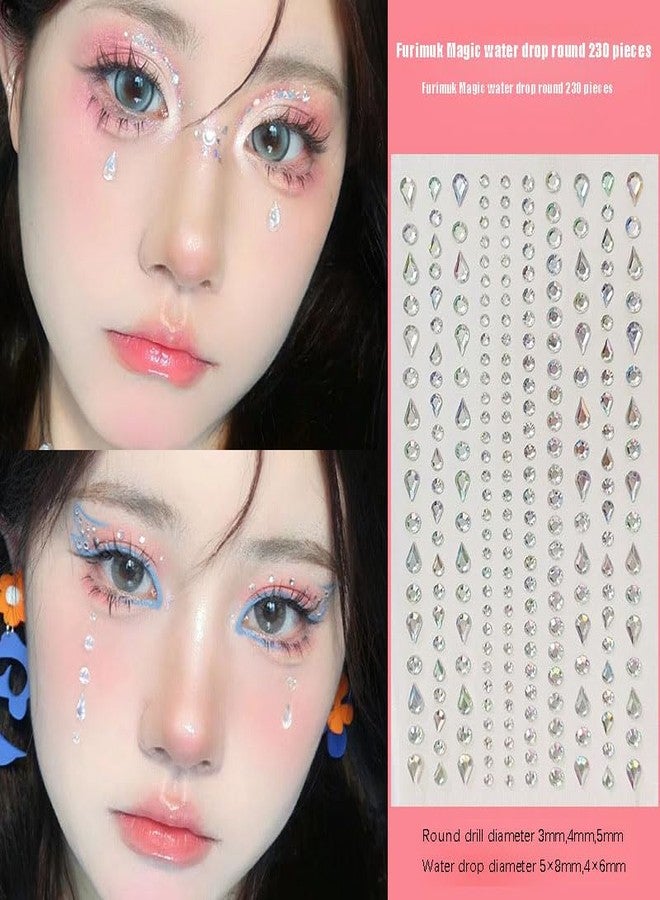 Furimuk Face Gems Self-Adhesive Water Drop Rhinestone Jewels Stickers for Makeup, Teardrop Stick-on Pearls Hair Gems for Women Festival, Hair, Eye, Nail, Body Decorations Accessory - Image 4