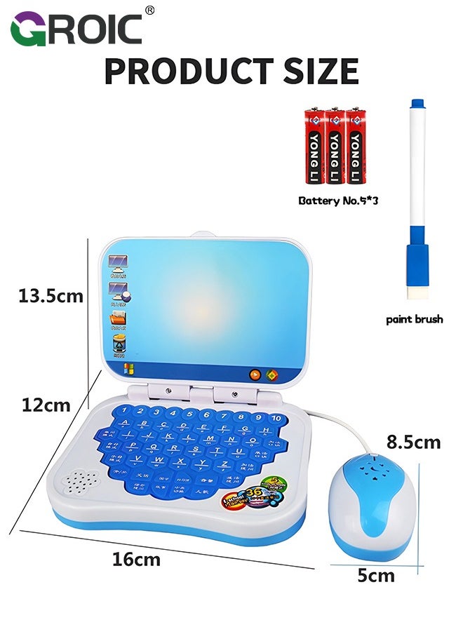 GROIC Learning Computers with Drawing Board for Kids,Educational and Bilingual Laptop Chinese and English,Kids Toy Laptop Tablet Learning Educational Game for Kids - Pink  - Image 2