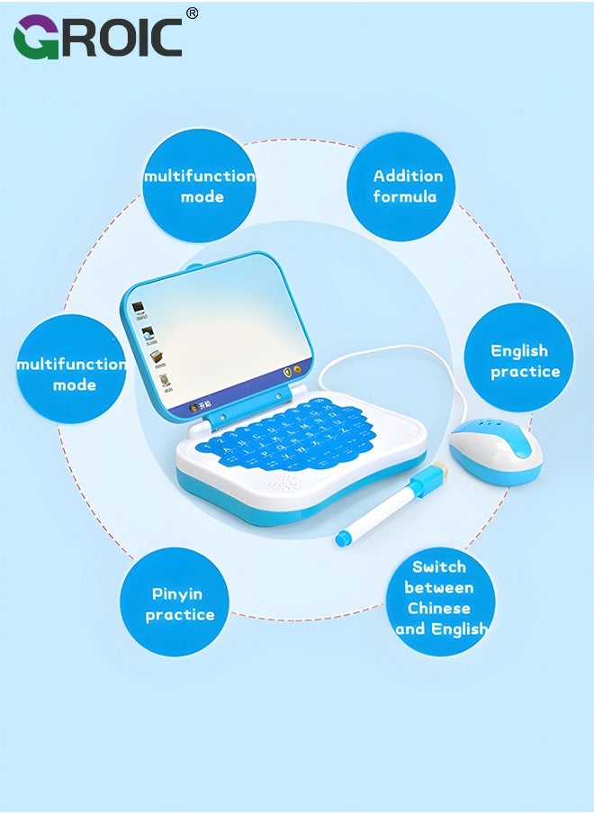 GROIC Learning Computers with Drawing Board for Kids,Educational and Bilingual Laptop Chinese and English,Kids Toy Laptop Tablet Learning Educational Game for Kids - Pink  - Image 3