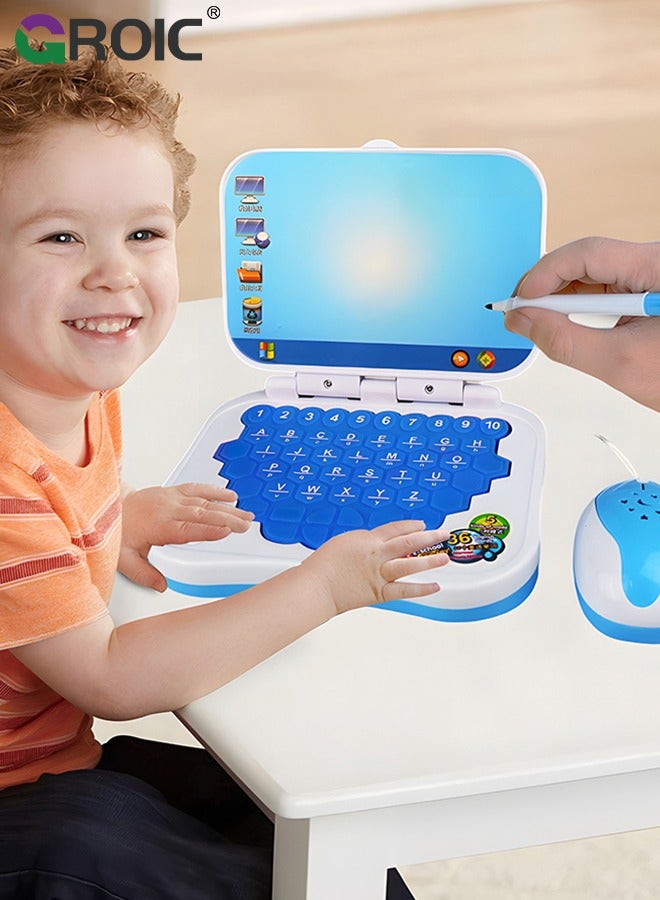 Learning Computers with Drawing Board for Kids,Educational and Bilingual Laptop Chinese and English,Kids Toy Laptop Tablet Learning Educational Game for Kids - Pink