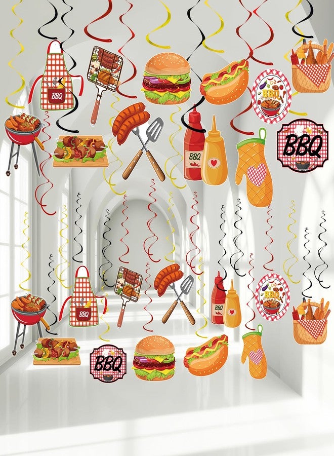 Atiloy 58 PCS Summer Picnic Party Hanging Decoration BBQ Party Decorations BBQ Picnic Birthday Hanging Swirl for Kids Summer Picnic Holidays Birthday Carnival Party Supplies - Image 1