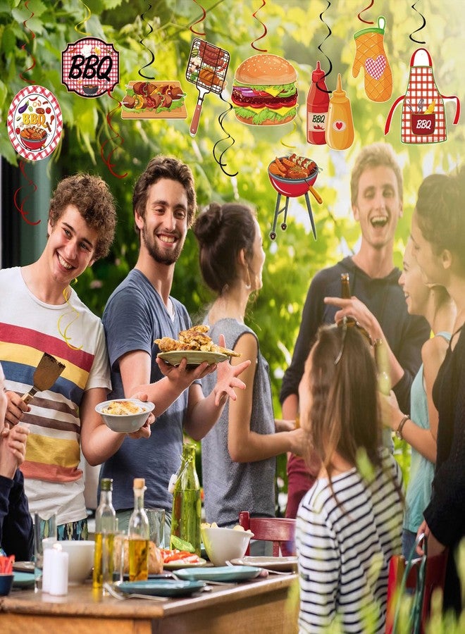 Atiloy 58 PCS Summer Picnic Party Hanging Decoration BBQ Party Decorations BBQ Picnic Birthday Hanging Swirl for Kids Summer Picnic Holidays Birthday Carnival Party Supplies - Image 2
