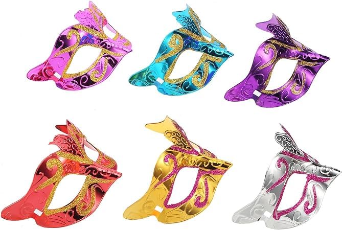 FAVELA Eye Mask for Halloween/Xmas Party,Birthday Party/Adult Party for Men and Women Masquerade Ball Mask Venetian Party (Pack of 6) - Image 5