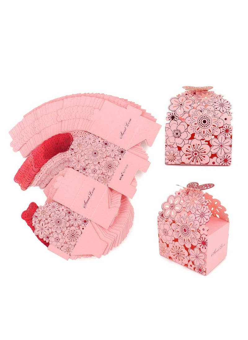 Oasisgalore 50Pcs Flower Butterfly Hollow Candy Box Mini Cookie Gift Boxes for Wedding Birthday Party  - Image 1