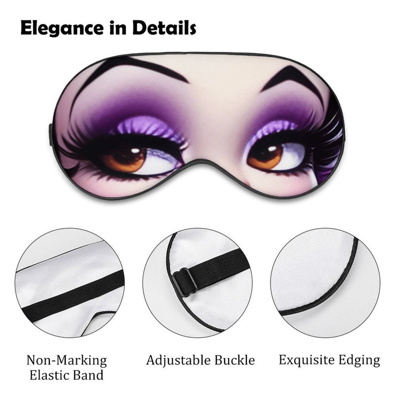 Funny Heavy Makeup And Big Eyes Printed High Quality Sleep Mask 100 Percent Light Blocking Soft Comfortable Lightweight Portable Eye Mask For Insomnia Travel Work Napping - Image 4