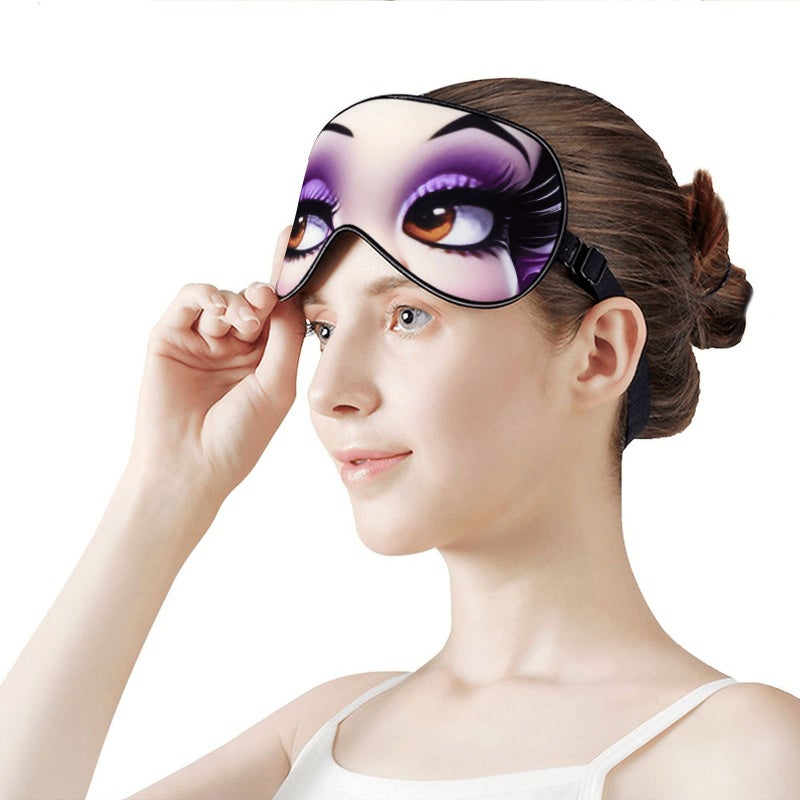 Funny Heavy Makeup And Big Eyes Printed High Quality Sleep Mask 100 Percent Light Blocking Soft Comfortable Lightweight Portable Eye Mask For Insomnia Travel Work Napping - Image 2