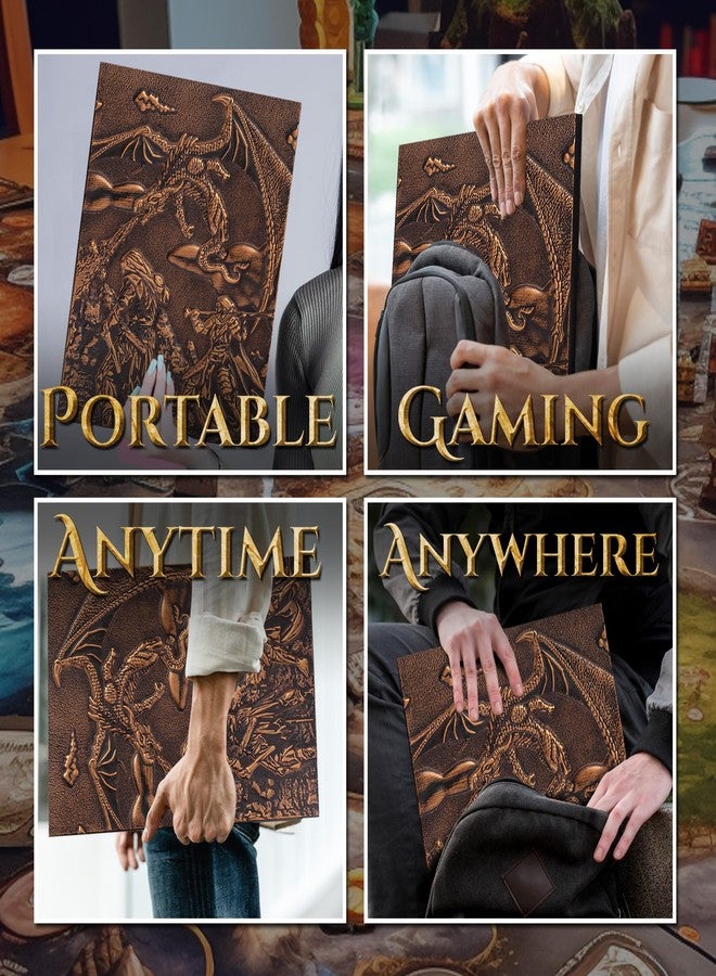 Soar Forge DM Screen for DND with 4 Wider Panels - Stunning Panoramic Battle Scene & Clear Game Master GM Pockets - 3D Embossed Faux Leather Dungeon Master Screen for D&D, RPG (Fits US Letter 8.5 x 11) - Image 5