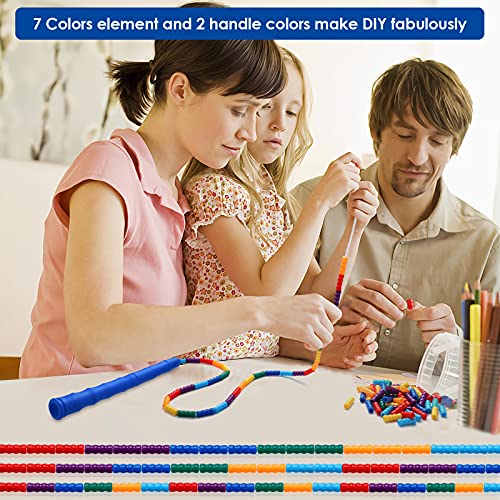 Kingcolor Double Dutch 16 FT 2 Pack Long Jump Rope, Plastic Segmented Beaded DIY Rope, Suitable for Children and Adults, Long Enough for 5-6 Jumpers (Blue) - Image 4