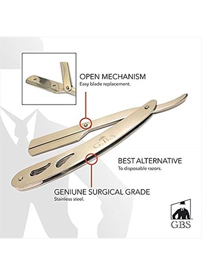 G.B.S Men's Professional Barber Wet Shaving Set- Interchangeable Shaving Razor + Bristle Brush + Bowl + Blades + Natural Shave Soap + Doppler Bag Old School Gentlemen Shaving kit- Shave like King - Image 5