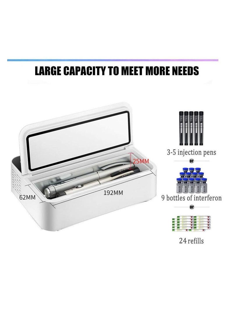 Small Fridge Cooler, Insulin Cooler Case Portable Insulin Bag Travel Keep Chilled at 2-8 Degrees, Medical Insulin Travel Case,3batteries - Image 3