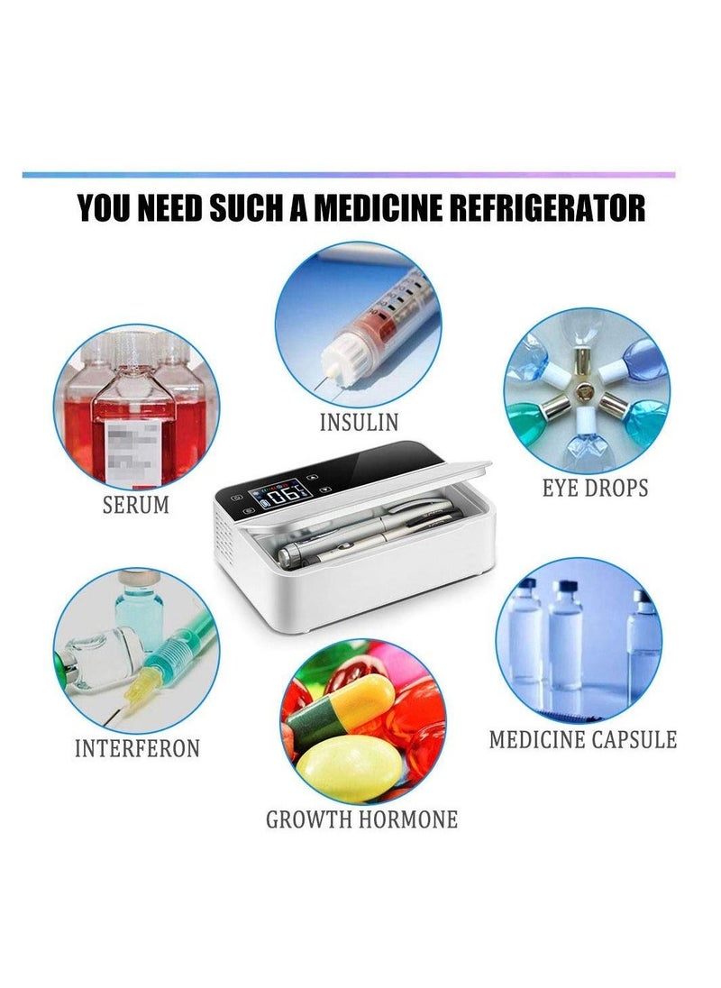 Small Fridge Cooler, Insulin Cooler Case Portable Insulin Bag Travel Keep Chilled at 2-8 Degrees, Medical Insulin Travel Case,3batteries - Image 2