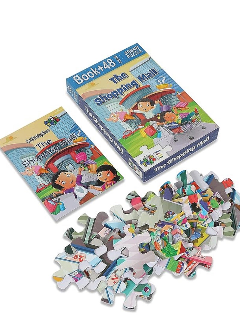 ADVIT TOYS - Advit Toys - The Shopping Mall Jigsaw Puzzle (48 Piece + Educational Fun Fact Book Inside) - Image 1