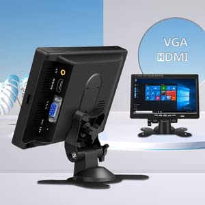 SKPM 7 Inch Industrial Tft Lcd Monitor Car Cctv Monitor Hdmi/Vga/Av Interface Rear View Monitor, Black - Image 2