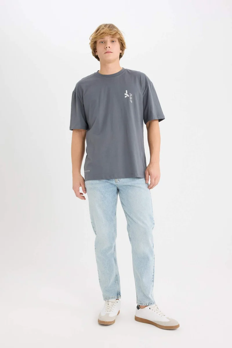 ديفاكتو Marvel Boxy Fit Crew Neck Back Printed T-Shirt