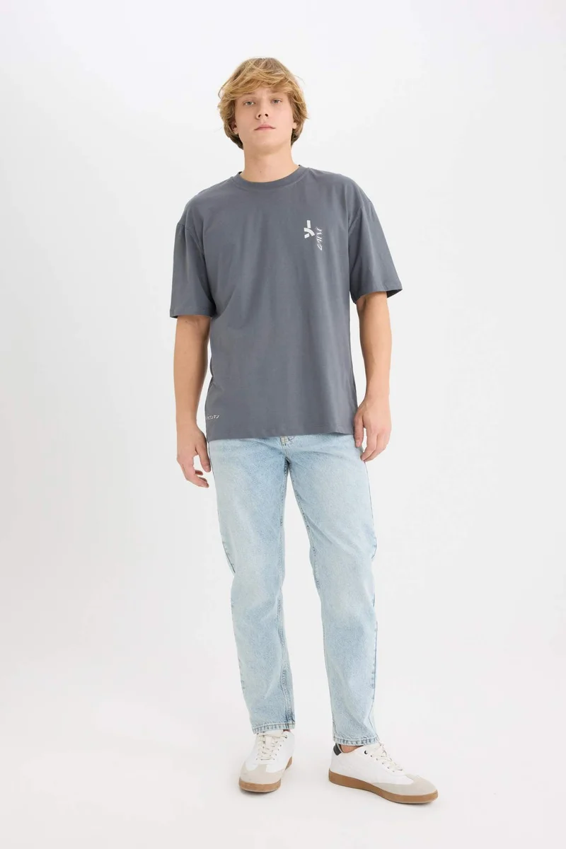 ديفاكتو Marvel Boxy Fit Crew Neck Back Printed T-Shirt