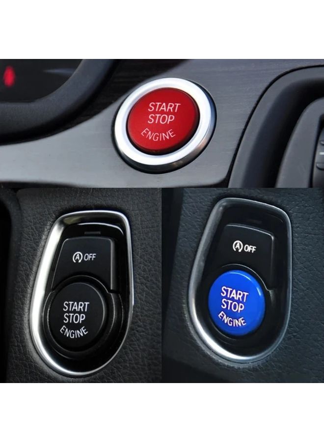 غطاء زر تشغيل وإيقاف المحرك الأسود لسيارات BMW السلسلة F: F20 وF30 وF34 وF10 وF48 وF52 - Image 2