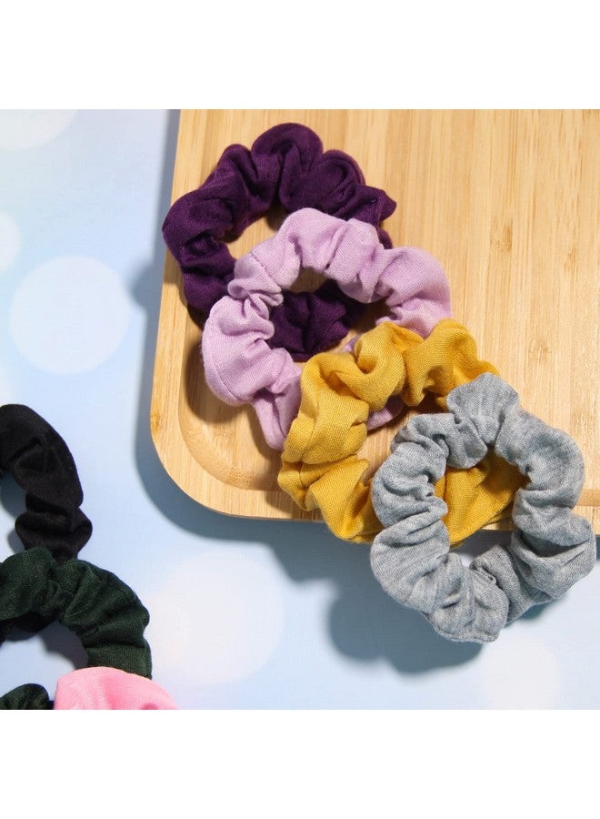 SUSULU Pack Of 16Pcs Cotton Hair Scrunchies Single Jersey Solid Color Ponytail Holders Elastic Hair Ties For Women Accessories - Image 2