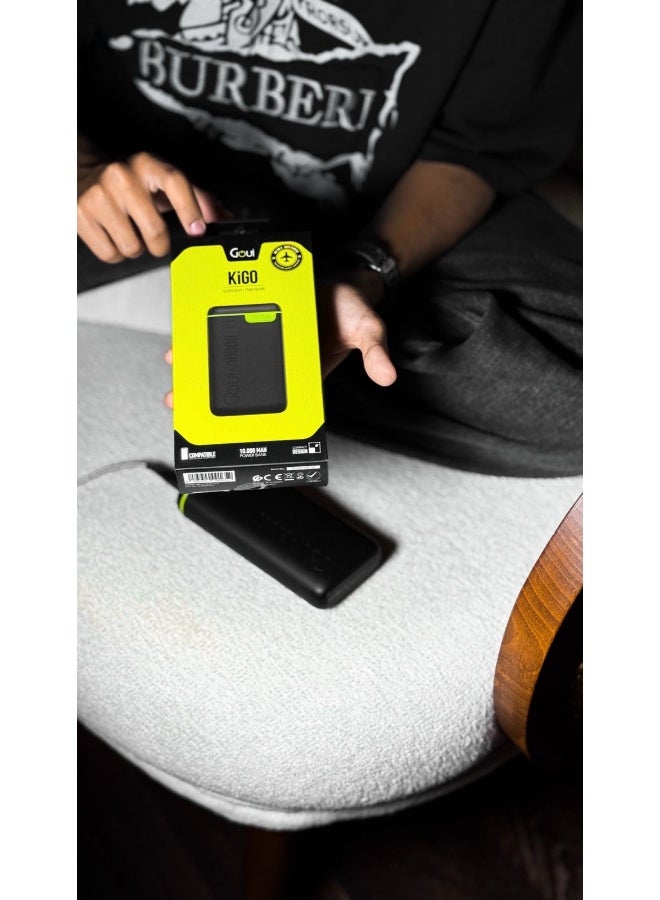 Goui 10000 mAh & 20000 mAh (Pack of 1 each) Kigo Power Bank Portable Charger – Simultaneous Charging for Smartphones, Tablets, Gaming Devices, Bluetooth & More – Compact, Travel-Friendly Design for On-the-Go Power Anywhere - Black Black - Image 4