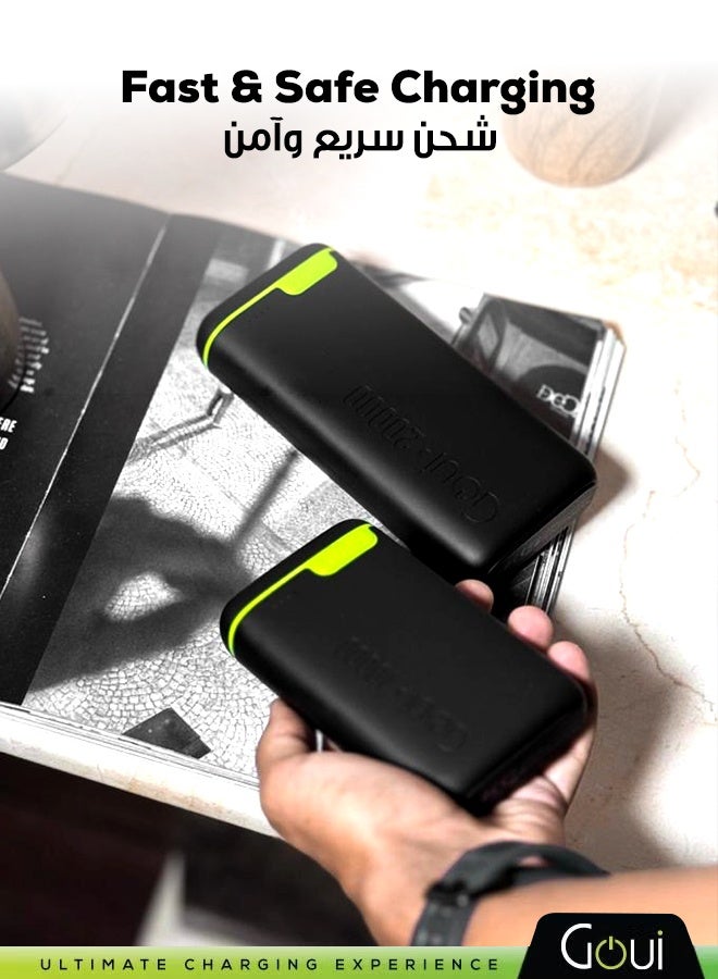 Goui 10000 mAh & 20000 mAh (Pack of 1 each) Kigo Power Bank Portable Charger – Simultaneous Charging for Smartphones, Tablets, Gaming Devices, Bluetooth & More – Compact, Travel-Friendly Design for On-the-Go Power Anywhere - Black Black - Image 2