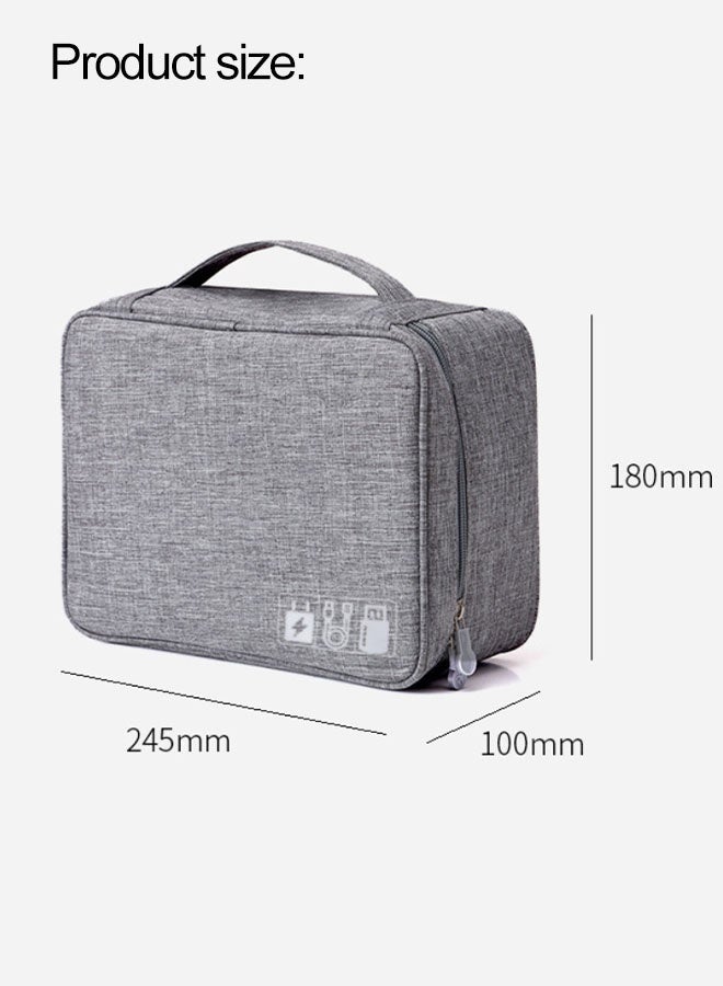 Electronic Organizer Portable Electronic Organizer Bag,Travel USB Cable Accessories Bag,Waterproof Double Layer Travel Cable and Accessories Storage Case,Reusable Travel Storage Bag for Small Charging Cord Storage,Earphones,Charger,Small Electronics,SD Card - Image 2
