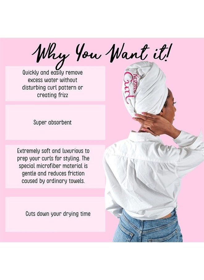 Kozma Curl - Microfiber Towel, 20x37'', Absorbant Towel, Hair Wrap, Hair Turban, Curly Hair Towel, Anti Frizz Towel, Microfiber Hair Towel - Image 1