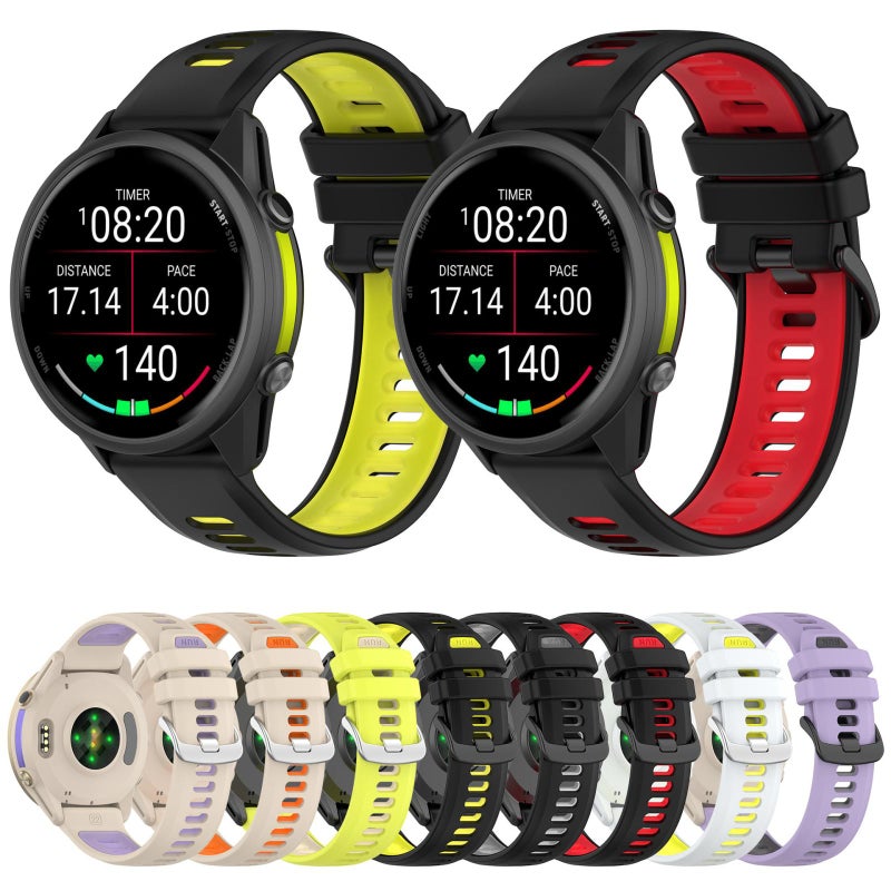 إيروريكس سوار ساعة Garmin Forerunner 970 الرياضي المصنوع من الفولاذ بلونين من السيليكون (أخضر ليموني) - Image 3