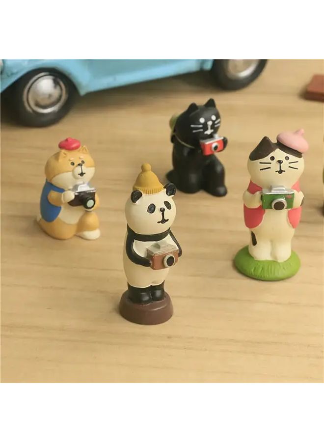 Charming Hand Painted Resin Cat Panda Shiba Model Figurine Gift For Photography Lovers - Image 5