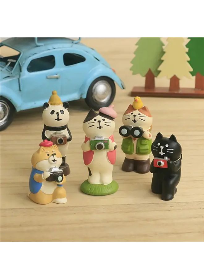 Charming Hand Painted Resin Cat Panda Shiba Model Figurine Gift For Photography Lovers - Image 1