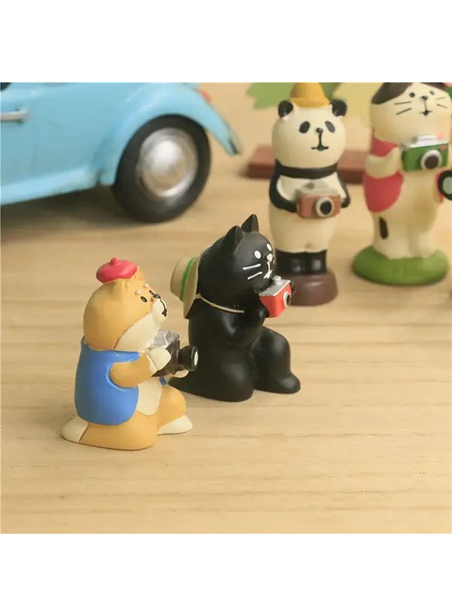 Charming Hand Painted Resin Cat Panda Shiba Model Figurine Gift For Photography Lovers - Image 4