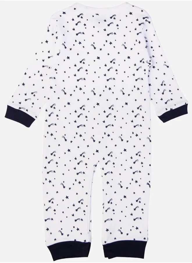 Babies Basic Printed Cotton Long Sleeves Sleepsuit