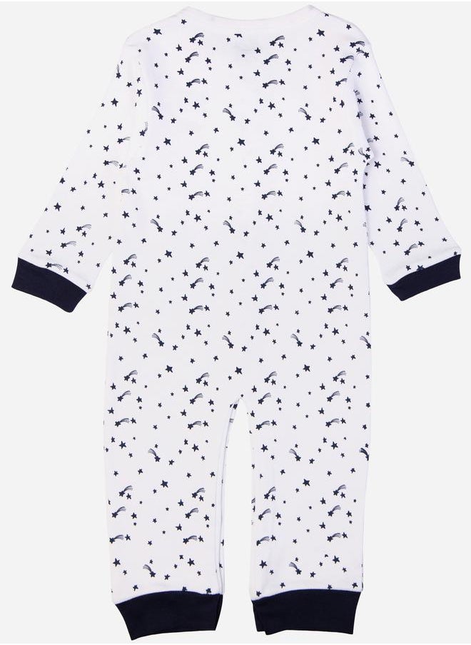 Babies Basic Printed Cotton Long Sleeves Sleepsuit  - Image 2