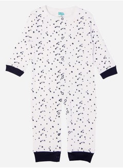 Babies Basic Printed Cotton Long Sleeves Sleepsuit  - Image 1